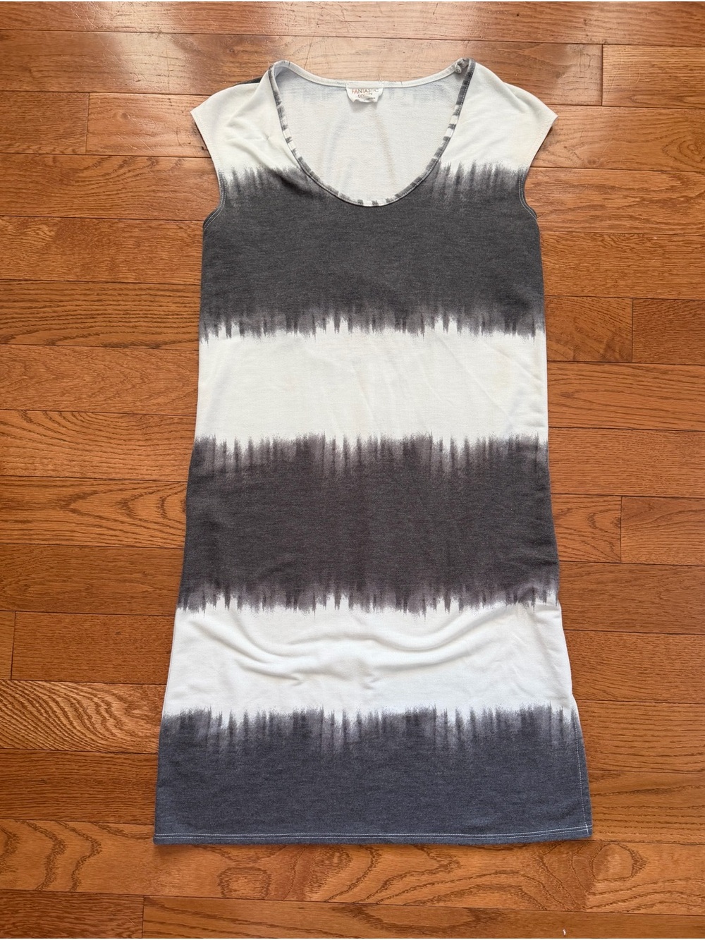 Fantastic Fawn Gray and White Tie-Dye Knit Mini Dress